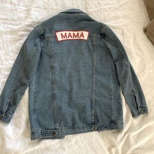 MAMA embroidered denim jacket sz 2